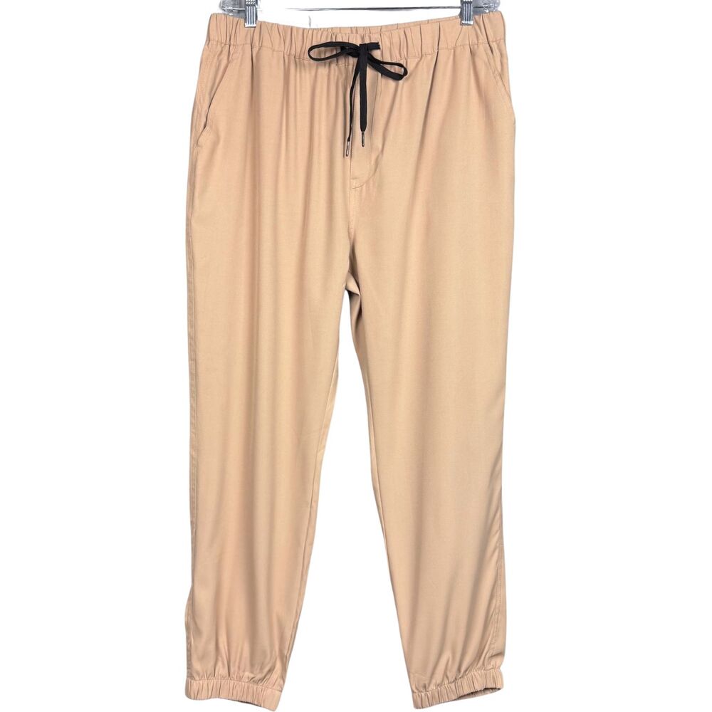 Coofandy Mens Jogger Pants Elastic Waistband/Ankle Cuffs XL Khaki Athleisure New